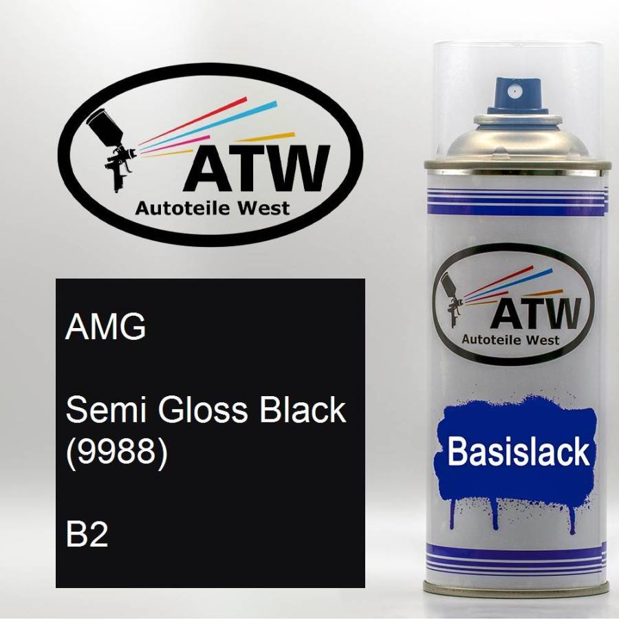 AMG, Semi Gloss Black (9988), B2: 400ml Sprühdose, von ATW Autoteile West.